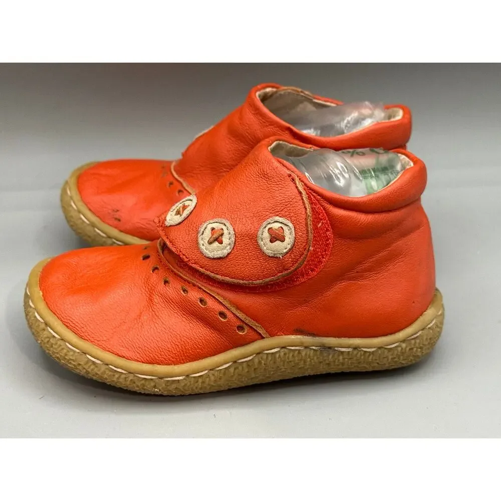 Livie & Luca Orange Leather Kids booties